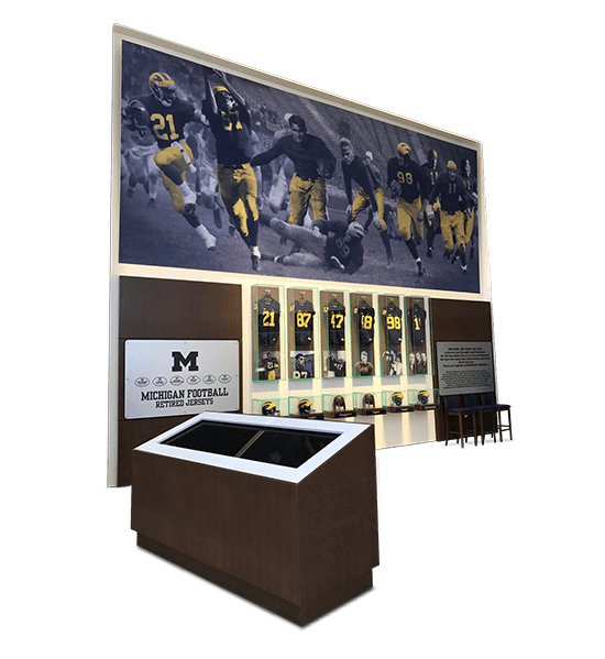 Custom Plexiglass Box, Display case for University of Michigan football memorabilia